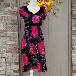 Nwt Cato Cute Summer Pullover Dress M Pink/ Blk